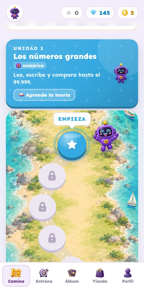 El camino de lecciones de Numi Mates