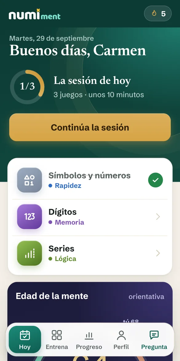 La sesión de hoy en Numi Ment